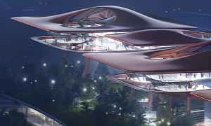 This Futuristic Cruise Terminal Complex Is a Ferry Port Turned Into a “Floating” Paradise
