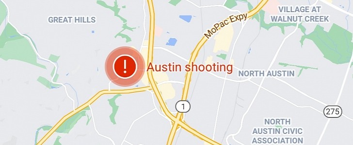 Google Maps shooting warning