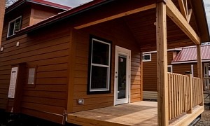 This Grand Model C Mobile Tiny House Has a Downstairs Bedroom and Is Fully Customizable