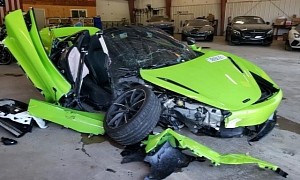 This Green Pile of Junk Used To Be a Fine McLaren 720S, Until It Got Crashed