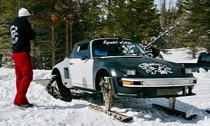 This Guy Built a Porsche 911 Snowmobile, Tracks and Skis Look Awesome