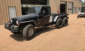 This Guy Built Himself a Jeep Wrangler Pickup 6x6 And it Drives Just Fine