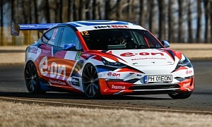 This Is Europe's First Tesla Model 3 Converted for Racing Use