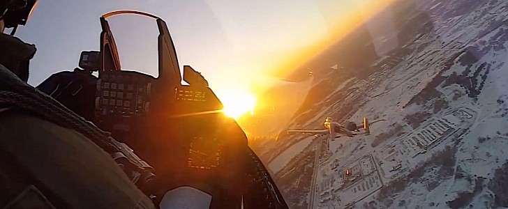Cockpit view of 2018 Super Bowl flyover