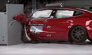 This Is How a Tesla Model 3 Looks Like After IIHS Smashes It Into a Wall