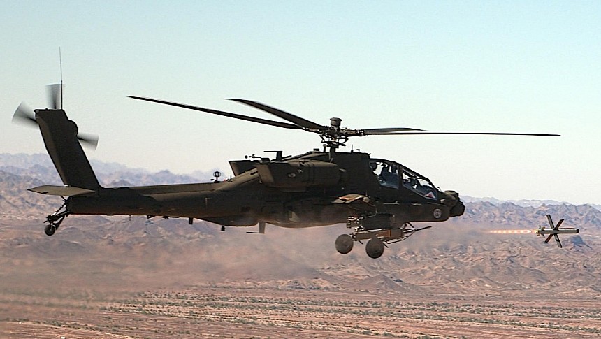 AH-64 Apache firing Spike NLOS