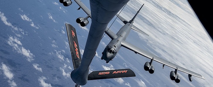 B-52 Stratofortress on a refueling mission near Guam