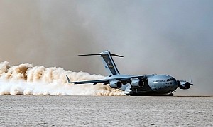 This Is How You Reshape the Delamar Dry Lake Using a C-17 Globemaster III