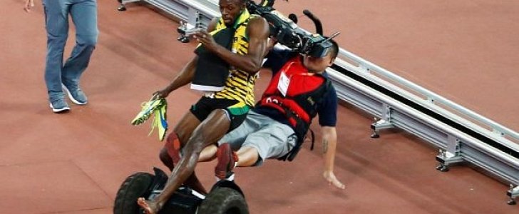 Usain Bolt Is Wiped Out by a Segway