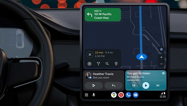 Android Auto Coolwalk on a portrait screen