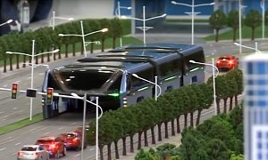 This Is What a 1,400-Passenger Bus That Takes Virtually No Road Space Looks Like