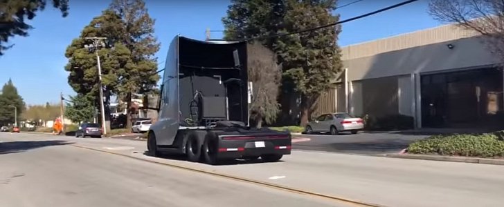 Tesla Semi rolling start acceleration run