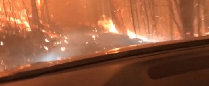 Father and son escape Montana wildfire by driving straight through it 