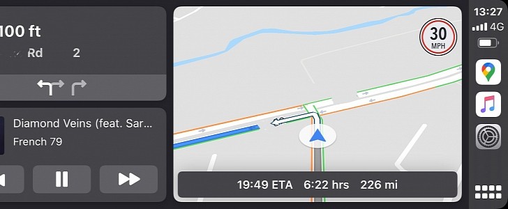 Google Maps on a widescreen dashboard