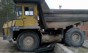 This Is What Happens When a Huge Belaz Truck Accidentally Crushes a Toyota Celica