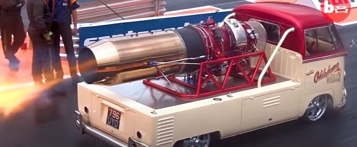 Oklahoma Willy, the VW camper van powered by a jet engine 