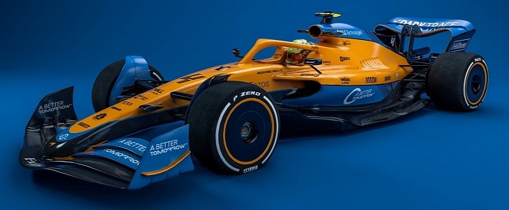 2022 F1 car rendered with McLaren's 2021 livery