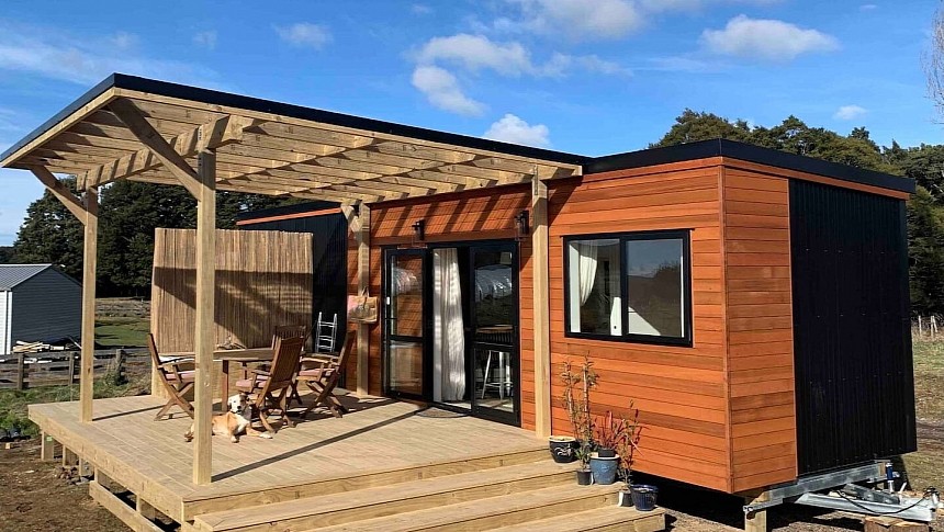 The Tiny One with an optional deck is the ultimate two-bedroom single-level tiny