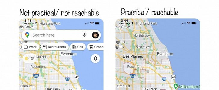 Google Maps design change proposal