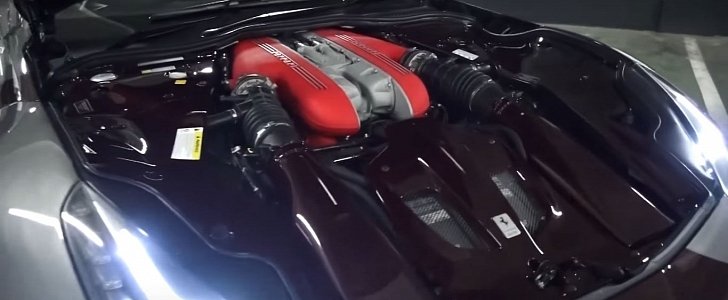 Ferrari F12TDF with Dark Red Carbon Fiber engine bay