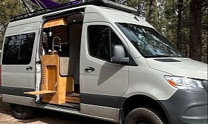This Luxurious Big Bear Vans Camper Conversion Has an Elevator Bed and Two Seating Zones