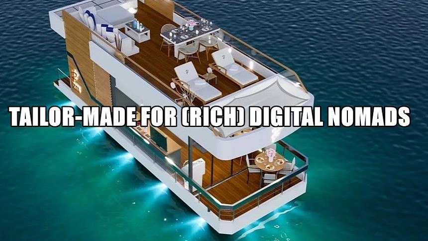 The Reina Midi M34 is a floating tiny house designed for the well-heeled digital nomad