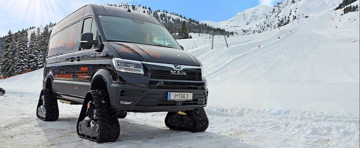 This MAN TGE 4x4 Van With Caterpillar Drive Is Ready for Any Extreme  Terrain - autoevolution