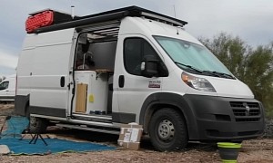 This Man Turned a Van Into a Minimalist Modern Home With a Video Editing Office