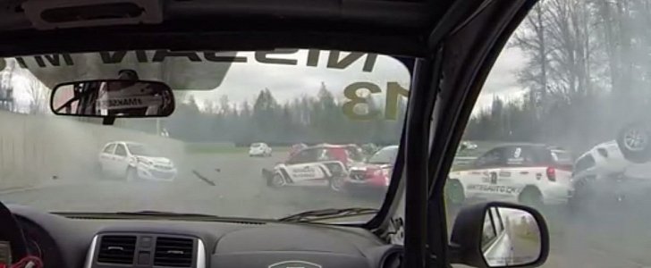This Massive Crash Proves the Nissan Micra Cup Isn't Boring