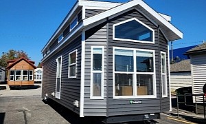 This Modern Tiny Home Isn’t Small at All, Has a Main Floor Bedroom and a Fireplace