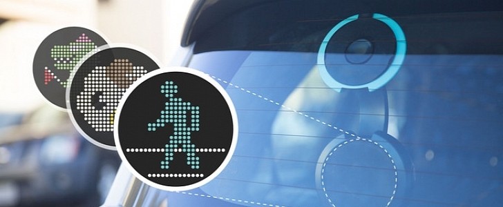 CarWink uses an 8-bit display to show emoji