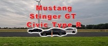 This Mustang Driver Can't Decide Between Winning and Losing, Races Kia Stinger and Type R