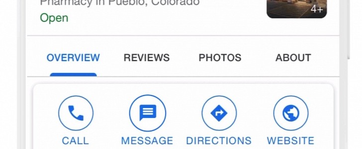 New message button showing up on Google Maps and Google Search