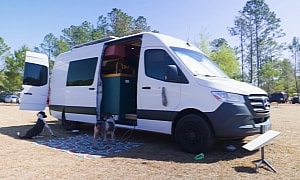 This Off-Grid-Ready Sprinter "Van-Cation Home" Can Accommodate Five People and Four Dogs