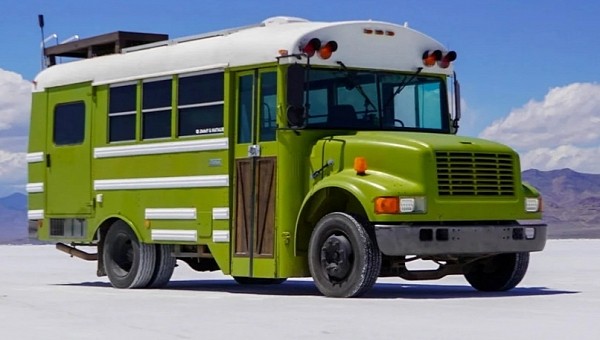 Converted school bus comes with off-grid capabilities