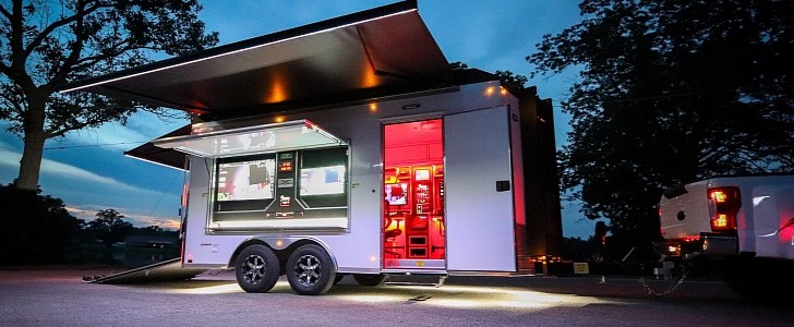The DX-816 is a mobile, towable command center that's also fully electric