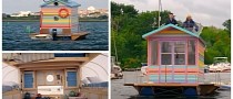This Quirky Houseboat Is Actually a Floating Beach Hut, Has a Lifeboat Bathtub