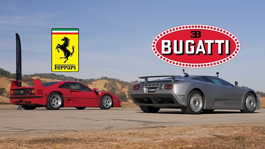 Bugatti EB110 vs. Ferarri F40 vs. Dodge Viper 