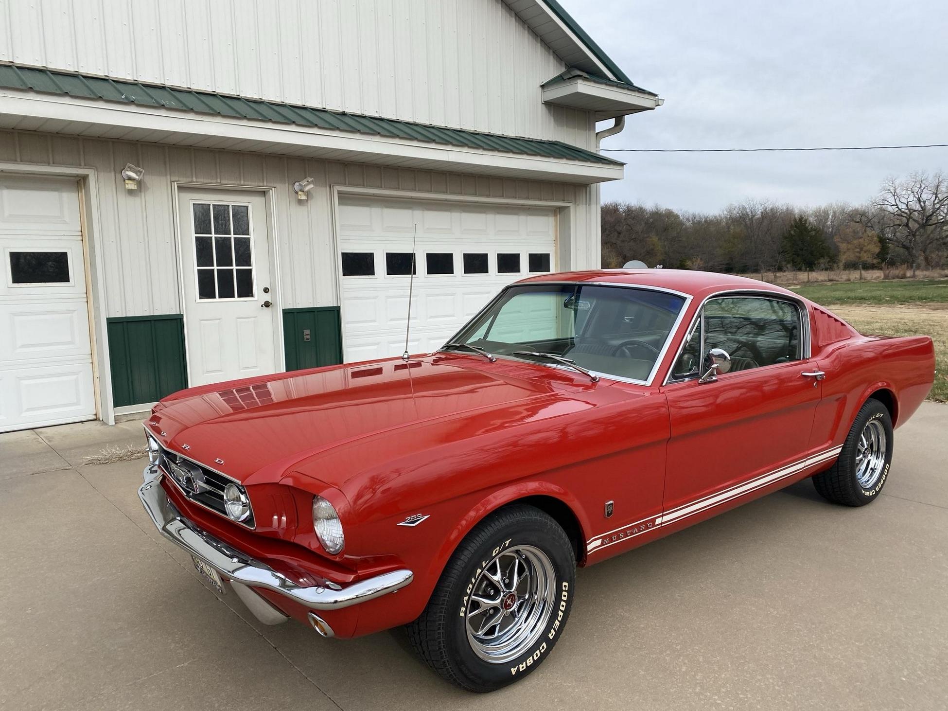 1965 mustang fastback red