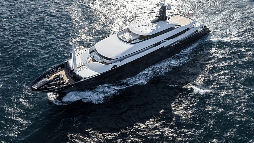 Arbema flaunts a dark navy hull following its multi-million-dollar refit