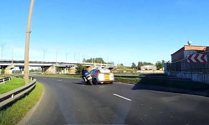 This Rider Can't Even Corner Right, Crashes Into a Focus