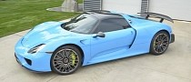 This Riviera Blue 2015 Porsche 918 Spyder Weissach Is Looking for a New Owner