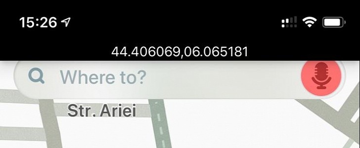 Waze coordinates on iPhone