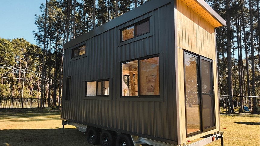 Burleigh tiny house on wheels with loft office