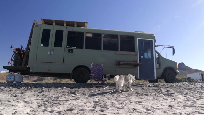 Shuttle Bus Converted Into a Mobile Home