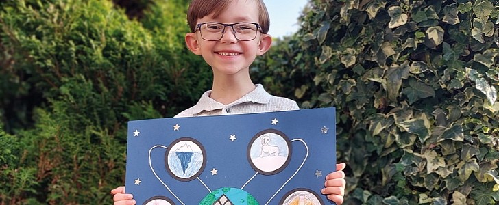 Young Callum's logo design won the Logo Lift Off Competition