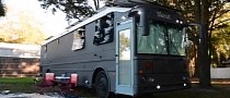 This Skoolie Got a Roof Raise and Is Now a Motorhome With a Large Kitchen and a Full Bath