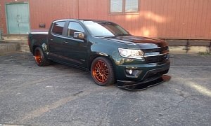 This Slammed Chevy Colorado Rocks 700 HP Thanks To Supercharged Cadillac V6