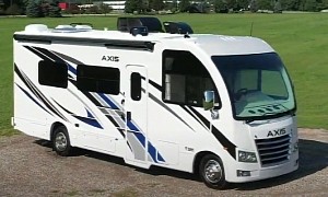 This Small Class A Motorhome Transforms Into a Spacious RV That Sleeps Four