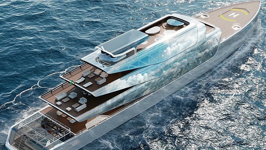 Project Pegasus is a 300-foot 3D-printed concept superyacht
